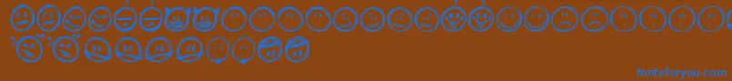 Sketchysmiley Font – Blue Fonts on Brown Background