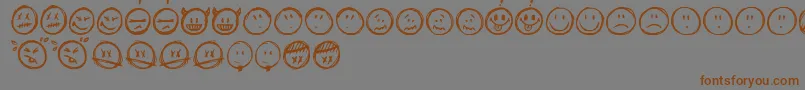 Sketchysmiley Font – Brown Fonts on Gray Background