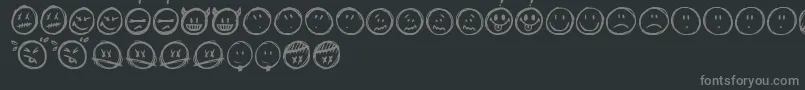 Sketchysmiley Font – Gray Fonts on Black Background