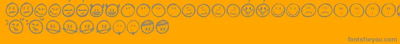 More about Sketchysmiley Font Sketchysmiley Font – Gray Fonts on Orange Background