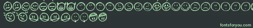 fuente Sketchysmiley – Fuentes Verdes Sobre Fondo Negro
