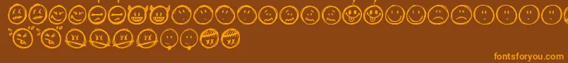 More about Sketchysmiley Font Sketchysmiley Font – Orange Fonts on Brown Background