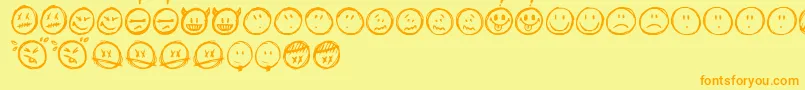 fuente Sketchysmiley – Fuentes Naranjas Sobre Fondo Amarillo
