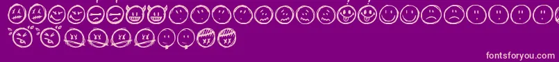 fuente Sketchysmiley – Fuentes Rosadas Sobre Fondo Morado