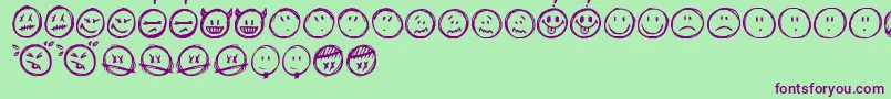 Lisätietoja Sketchysmiley-fontista Sketchysmiley-fontti – violetit fontit vihreällä taustalla