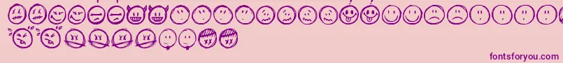 Weitere Informationen zur Sketchysmiley-Schriftart Sketchysmiley-Schriftart – Violette Schriften auf rosa Hintergrund