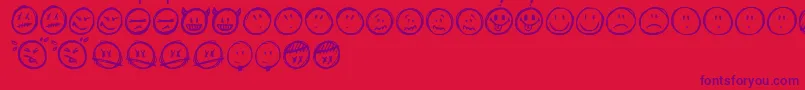 Sketchysmiley Font – Purple Fonts on Red Background