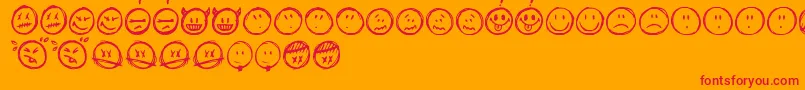 Sketchysmiley Font – Red Fonts on Orange Background