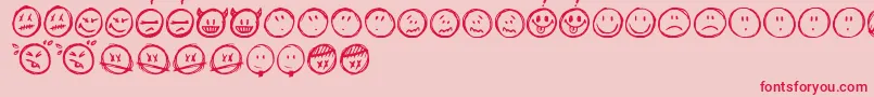 Sketchysmileyフォントについての詳細 フォントSketchysmiley – ピンクの背景に赤い文字