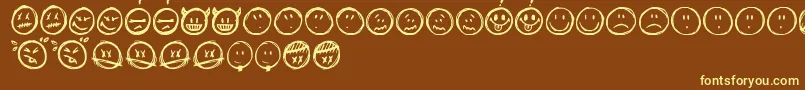 Sketchysmiley Font – Yellow Fonts on Brown Background