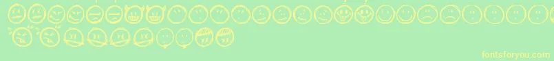 Sketchysmiley Font – Yellow Fonts on Green Background