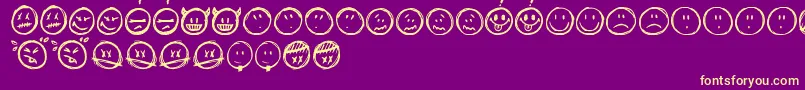Lisätietoja Sketchysmiley-fontista Sketchysmiley-fontti – keltaiset fontit violetilla taustalla