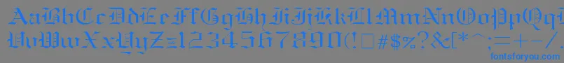 Fonte Oldenglish ffy – fontes azuis em um fundo cinza
