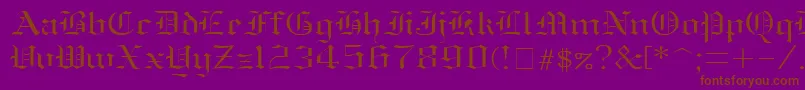 Oldenglish ffy-Schriftart – Braune Schriften auf violettem Hintergrund