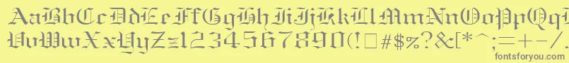 Czcionka Oldenglish ffy – szare czcionki na żółtym tle