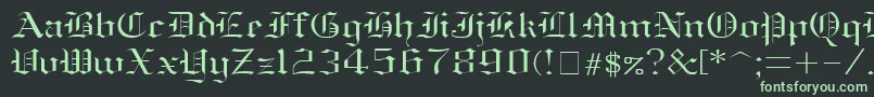 Oldenglish ffy Font – Green Fonts on Black Background