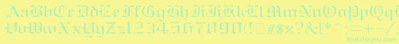 fuente Oldenglish ffy – Fuentes Verdes Sobre Fondo Amarillo