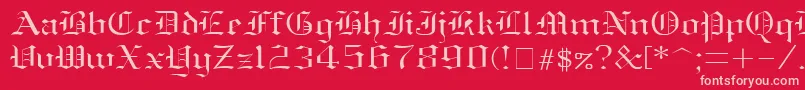 フォントOldenglish ffy – 赤い背景にピンクのフォント