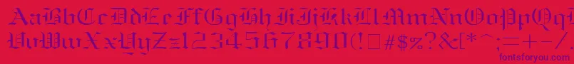 Oldenglish ffy Font – Purple Fonts on Red Background