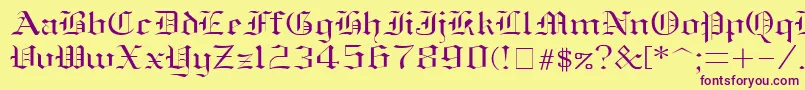 Saiba mais sobre a fonte Oldenglish ffy Fonte Oldenglish ffy – fontes roxas em um fundo amarelo