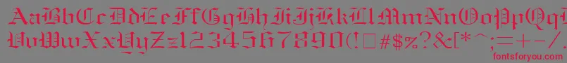 Oldenglish ffy-Schriftart – Rote Schriften auf grauem Hintergrund