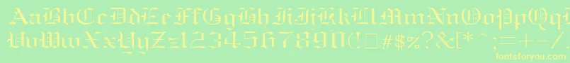 Шрифт Oldenglish ffy – жёлтые шрифты на зелёном фоне