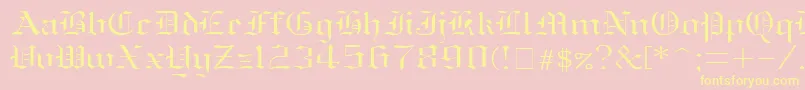 Oldenglish ffy Font – Yellow Fonts on Pink Background