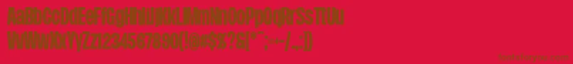 DueraCondboldPersonal-fontti – ruskeat fontit punaisella taustalla