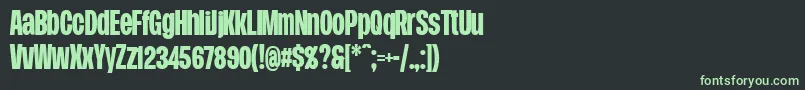 DueraCondboldPersonal Font – Green Fonts on Black Background