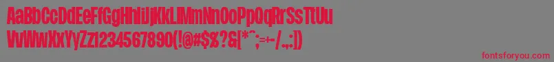 Шрифт DueraCondboldPersonal – красные шрифты на сером фоне