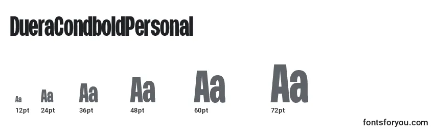 DueraCondboldPersonal Font Sizes