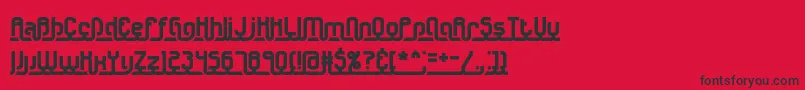 フォントUnderscoreBrk – 赤い背景に黒い文字