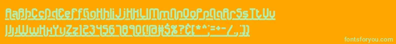 Fonte UnderscoreBrk – fontes verdes em um fundo laranja