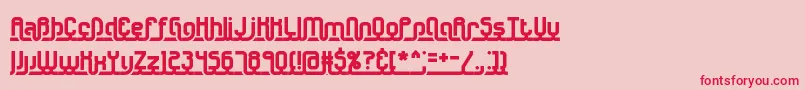 フォントUnderscoreBrk – ピンクの背景に赤い文字