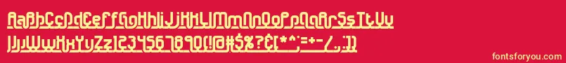 UnderscoreBrk-fontti – keltaiset fontit punaisella taustalla