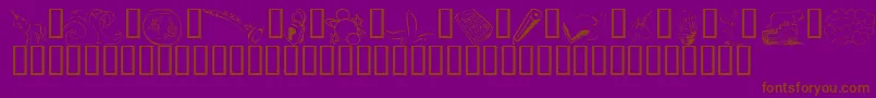 KrKatlingsFourteen-Schriftart – Braune Schriften auf violettem Hintergrund