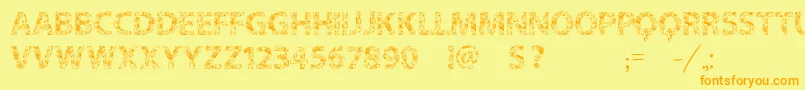 Vtks Flowers In Our Soul Font – Orange Fonts on Yellow Background