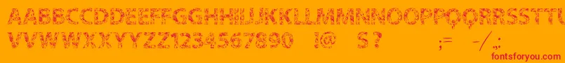 Vtks Flowers In Our Soul Font – Red Fonts on Orange Background
