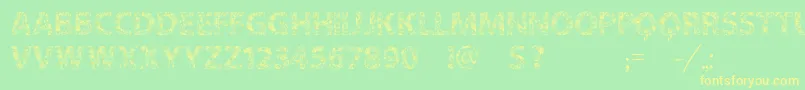Vtks Flowers In Our Soul Font – Yellow Fonts on Green Background