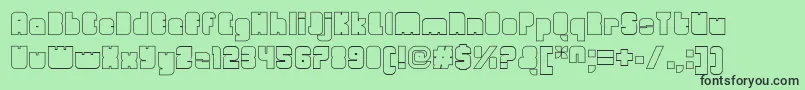 OrangeroyaleClosedoutline Font – Black Fonts on Green Background