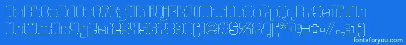 OrangeroyaleClosedoutline Font – Green Fonts on Blue Background