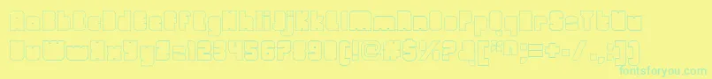 OrangeroyaleClosedoutline Font – Green Fonts on Yellow Background