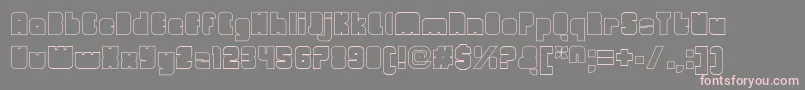 Czcionka OrangeroyaleClosedoutline – różowe czcionki na szarym tle