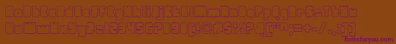 OrangeroyaleClosedoutline-Schriftart – Violette Schriften auf braunem Hintergrund