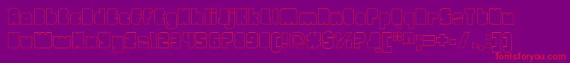 OrangeroyaleClosedoutline-Schriftart – Rote Schriften auf violettem Hintergrund