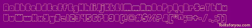 OrangeroyaleClosedoutline Font – Yellow Fonts on Purple Background