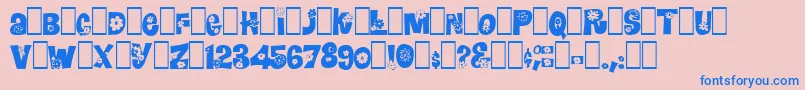 Blomster Font – Blue Fonts on Pink Background