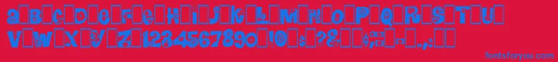 Blomster Font – Blue Fonts on Red Background