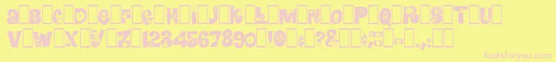 Czcionka Blomster – różowe czcionki na żółtym tle