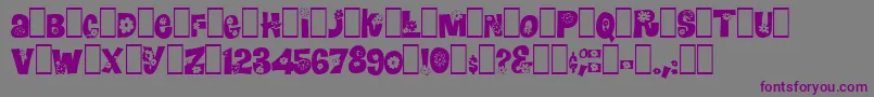 Blomster-Schriftart – Violette Schriften auf grauem Hintergrund